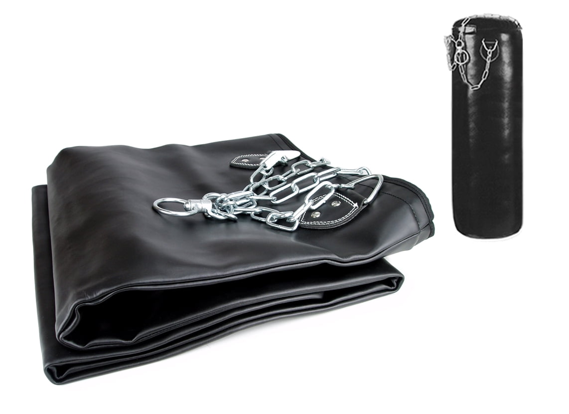 New 6ft Deluxe Punching Kigking Bag, Syntethic Leather with Chain Unfilled Banana Punching Bag