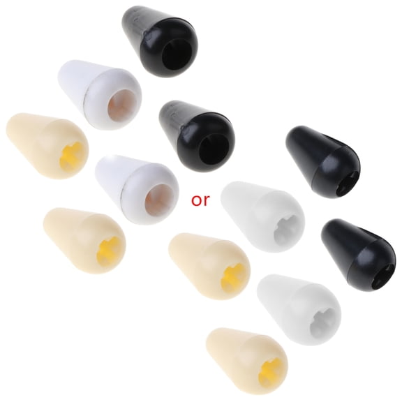 New 6pcs Guitar Parts 3 Way Toggle Knob Tip Cap 4mm Plastic Cap