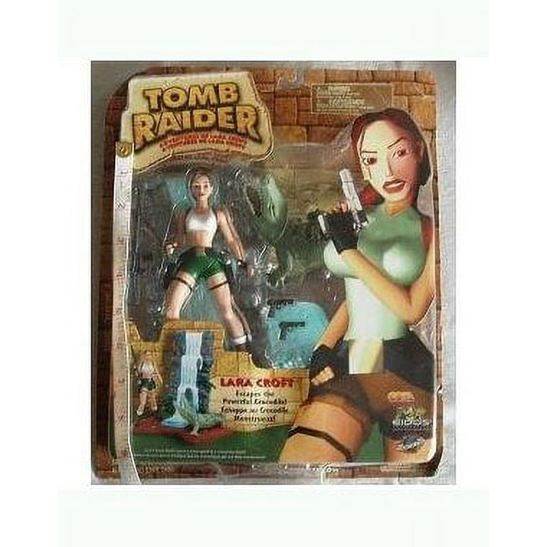 New 7 Tomb Raider Lara Croft And Crocodile Action Figure Set