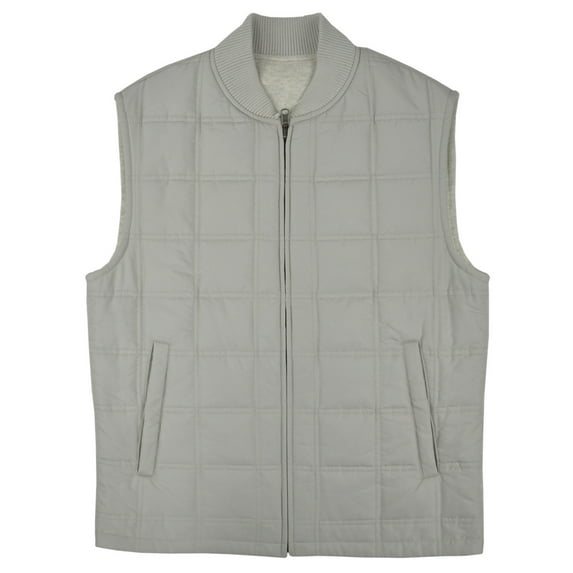 New 7197-2 Brooks Brothers Mens Heather Gray Reversible Quilted Vest Jacket Small S