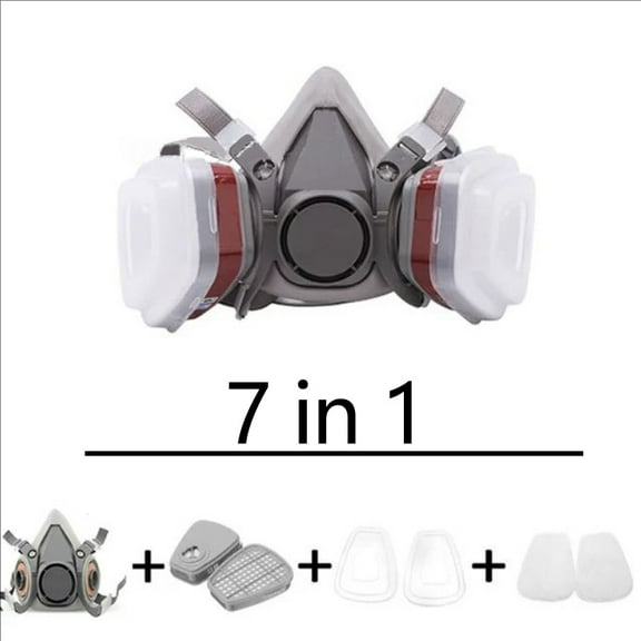 New 7in1/16in1 6200 Dust Gas Respirator Half Face Dust Mask For Painting Spraying Organic Vapor Chemical Gas Filter Work Safety.