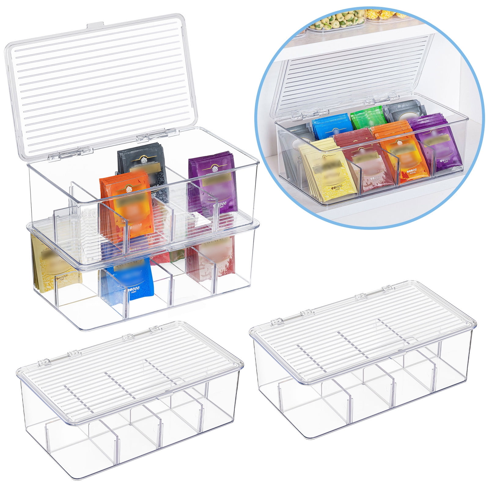 New 8 Compartment Storage Box Dust Proof With Lid Desktop Finishing Can