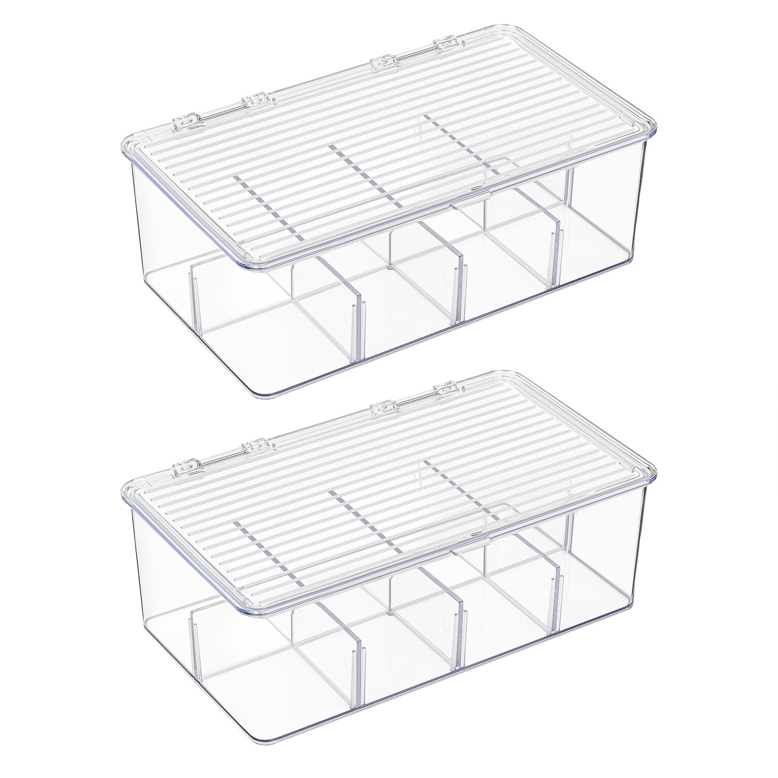 New 8 Compartment Storage Box Dust Proof With Lid Desktop Finishing Can