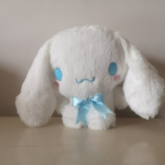 New 8'' Cute Cinnamoroll Plush Toy, Soft Stuffed Cartoon Doll with Blue Bowknot, Kids Plushies Doll Toy Christmas Birthday Gift
