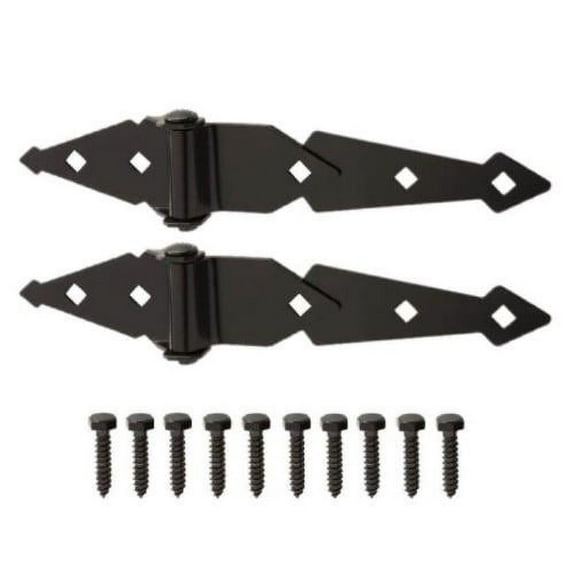 (2-Pk) Everbilt Heavy Duty Strap Hinges Black 8" 717667