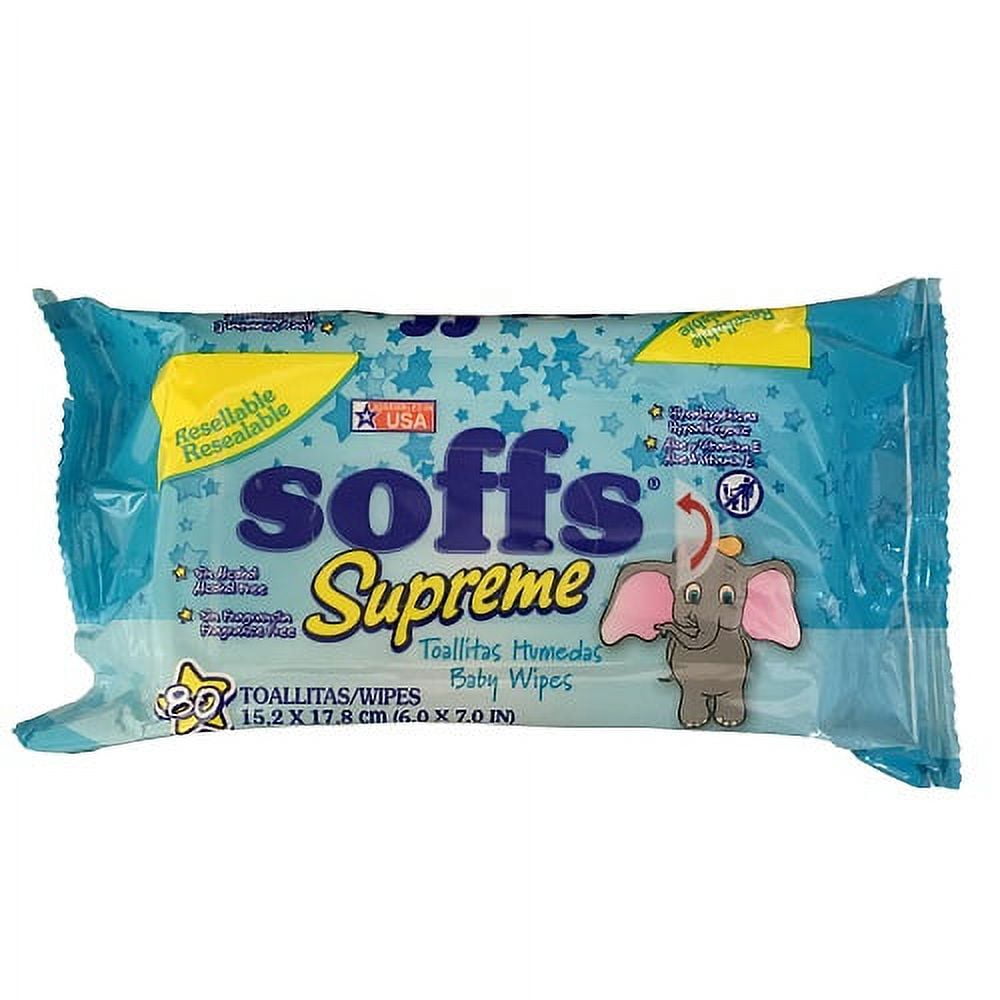 New 808264 Soffs Supreme Baby Wipes 80Ct Refill (16Pack) Wipes Cheap