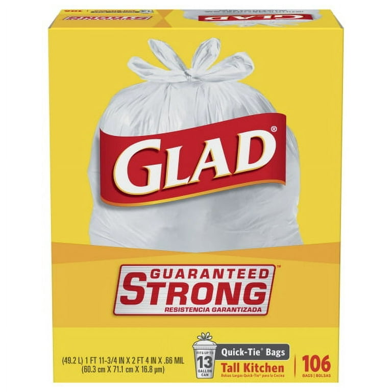 https://i5.walmartimages.com/seo/New-825072-Glad-Tall-Kitchen-Bags-13Gal-106Ct-4-Pack-Trash-Bags-Cheap-Wholesale-Discount-Bulk-Disposables-Trash-Bags-Cup_ef31f1f3-13f6-4341-9c41-4311d9aaab8d.5a60e4207aa3dec9cfcf268f459c5f91.jpeg?odnHeight=768&odnWidth=768&odnBg=FFFFFF