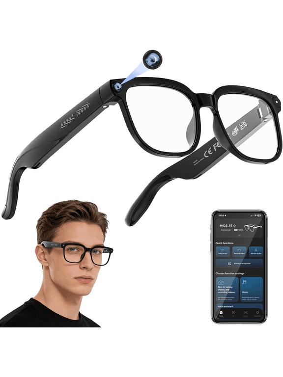 New 8MP HD Smart Video Glasses: Capture High-definition Photos And Videos, Featuring Real-time Translation In Over 160 Languages, Video Translation, AI Chat, Wireless Calling, BT5.3 and a 280 mAh.