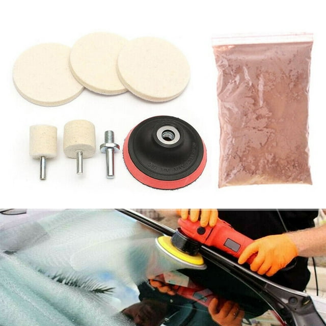 New 8X Cerium Oxide Glass Polishing Kit Windscreen Scratch Remover Felt