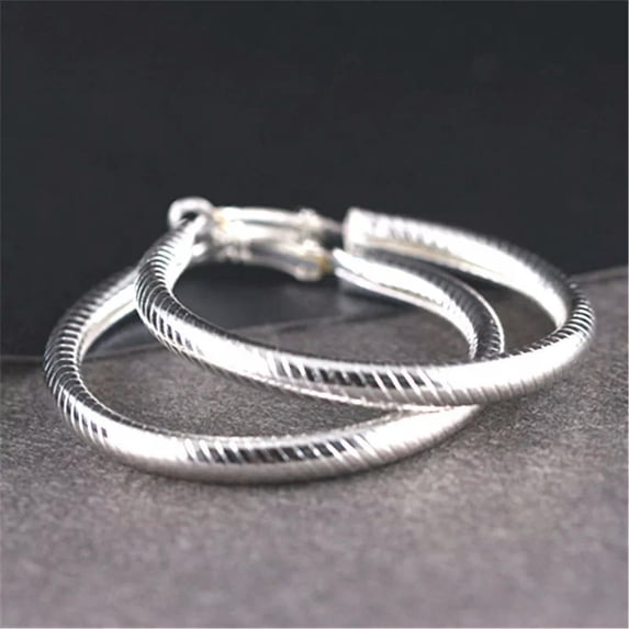 New 925 Fashion Exaggerate Style Spiral Pattern Design Loop Trend Women Earring