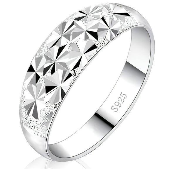 New 925 Sterling Silver Ring with Sparkling Flower Carving Suitable for Women to Give As a Gift to That Special Person,9