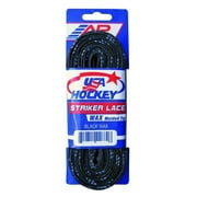 New A&R Dozen 12 Pair USA Hockey Striker Waxed Molded Tip Skate Laces Black