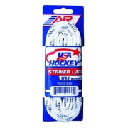 New A&R Dozen 12 Pair USA Hockey Striker Waxed Molded Tip Skate Laces White