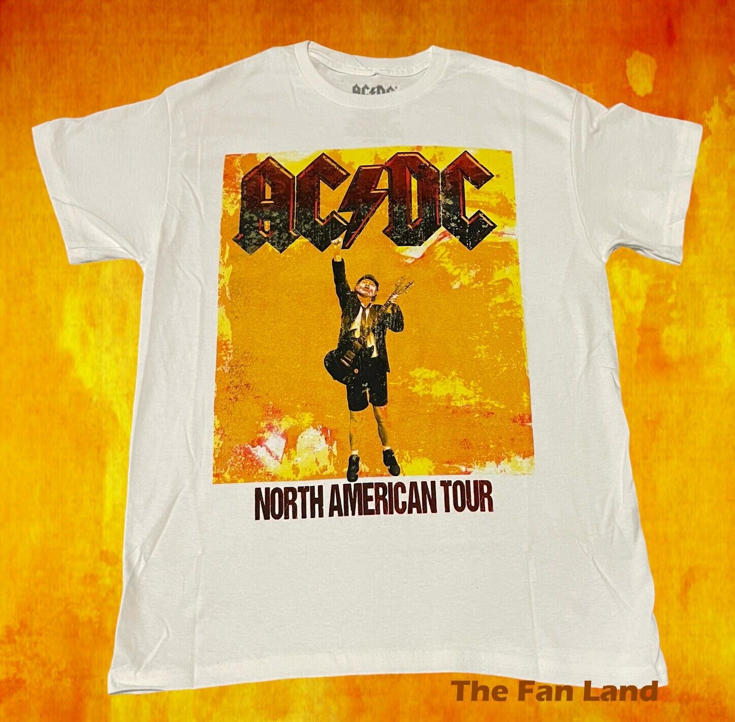 New AC/DC North American Tour White Mens Vintage TShirt