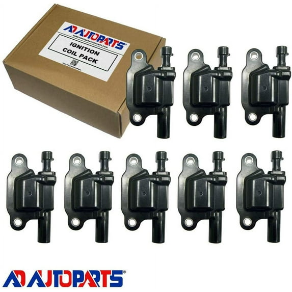 New AD Auto Parts High Performance Ignition Coil Set of 8 For Buick Cadillac Chevrolet GMC Hummer Isuzu Pontiac Saab Workhorse D513A