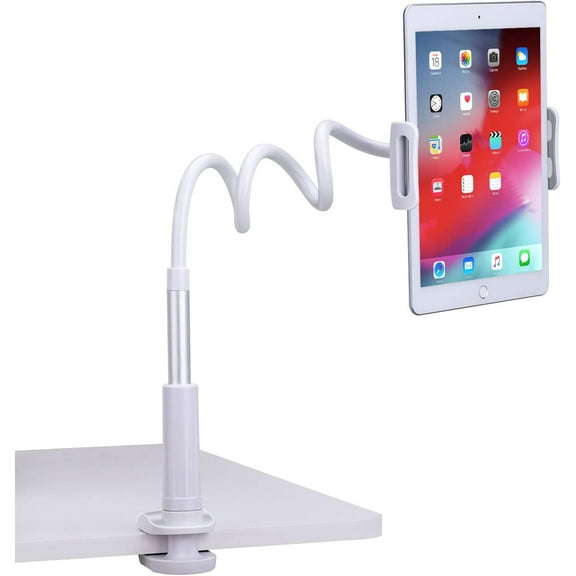 New AHK Flexible 360 Gooseneck Tablet Holder Stand for Smart Phones / Tablets 4-9.7" Devices - White
