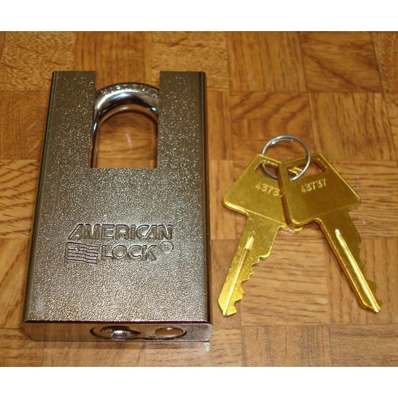 New AMAA5360 American Lock CHROME 2" SHROUDED PADLOCK Keyed Alike KA43737