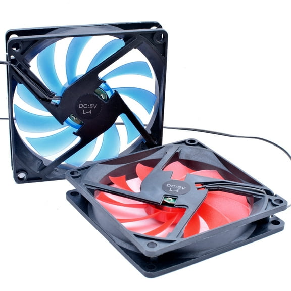 New ANCHAOPU 80x80x15mm 8cm 8015 80mm fan DC5V blue red LED light Computer USB cooling fan