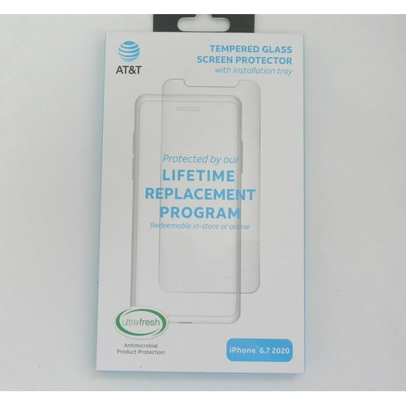 New AT&T ULTRA-FRESH Glass Screen Protector for iPhone 12 Pro Max 6.7"