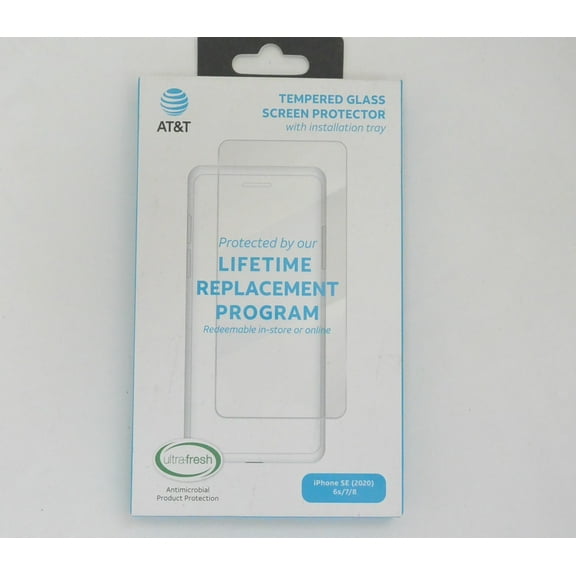 New AT&T ULTRA-FRESH Glass Screen Protector for iPhone SE 2nd Gen/6s/7/8