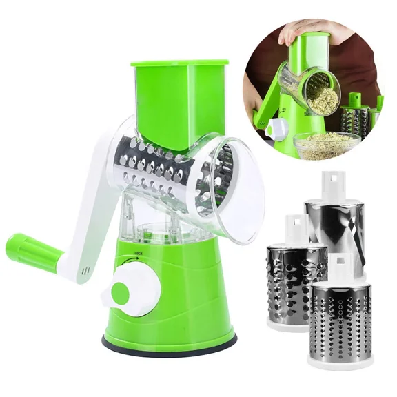 New Abs Multifunctional Manual Drum Cutter Slicer Hand Chopper Potato Shredder