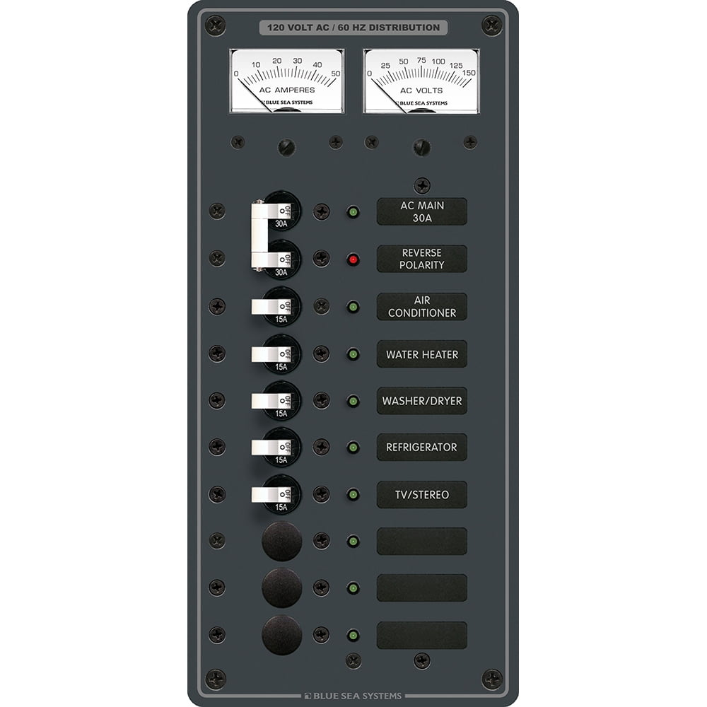 Blue Sea Systems Boat/RV 8074 AC Main 8 Position Circuit Breaker Panel