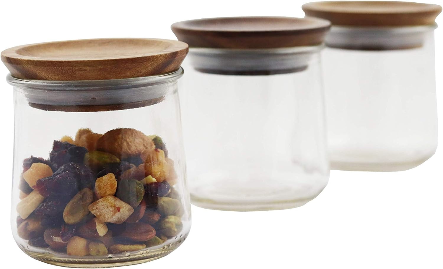 New Acacia Wooden Lid For Weck And/Or Oui Jars (10 Pack, W/Flower