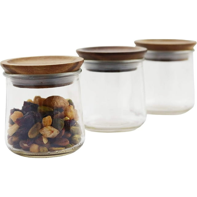 New Acacia Wooden Lid For Weck And/Or Oui Jars (20 Pack, W/Flower