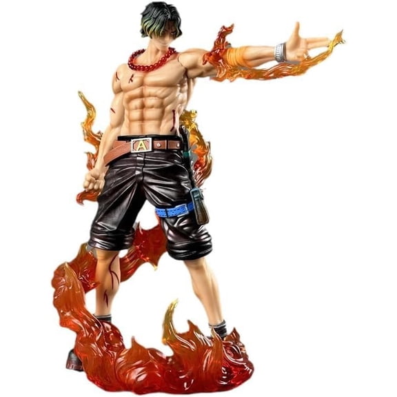 New Ace Action Figure GK Flame Fingertips Standing Portgas D Ace Figures 26cm/10.2inch PVC Anime Character Collection Cute Desktop Decoration