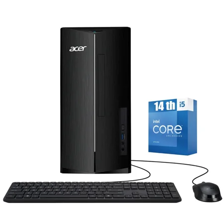 New Acer Desktop Computer Aspire TC-1780-UA93,13th Gen Intel Core i5-13400 10-Core Processor,8GB DDR4 RAM,512GB NVMe SSD,USB,HDMI,Wi-Fi 6,Bluetooth 5.3 ,Windows 11 Home,Black
