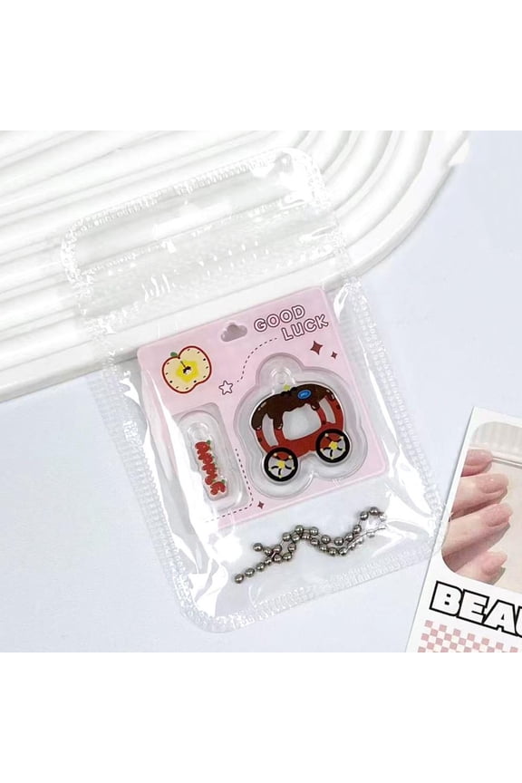 New Acrylic Detachable Keychain Cartoon Apple Pendant Key Ring Jewelry Gifts Women's Bags Fruit Hanging Accessories