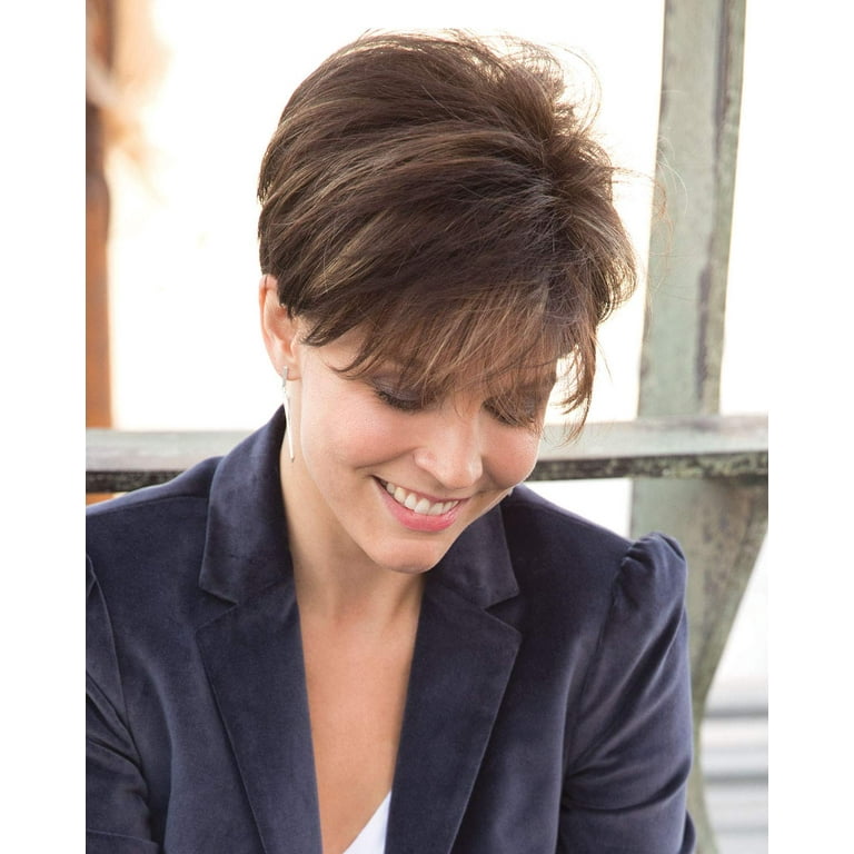 New Addition Top Piece Color Medium Brown Noriko Wigs Women s Short Topper Smooth Layers Straight Crown Volume Walmart