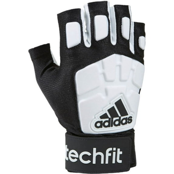 New Adidas TechFit Half Finger Lineman Football Gloves Black / White Size Med