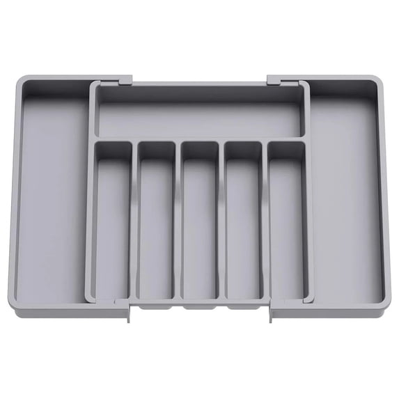 New Adjustable Cutlery Organizer - Upgraded Plastic Storage Tray with Dividers, Ideal for Organizing Spoons and Knife Drawers.