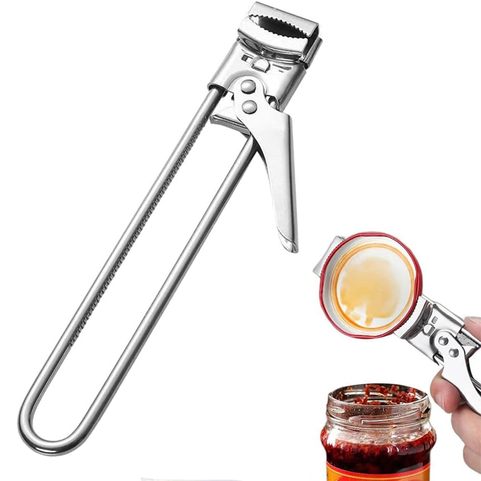 New Adjustable Stainless Steel Jar Opener, Multifunctional Jar Lid Opener for Weak Hands, Stainless Steel Can Opener Jar Lid Gripper Bottle Opener for Various Cap Kitchen Gadgets Accessories
