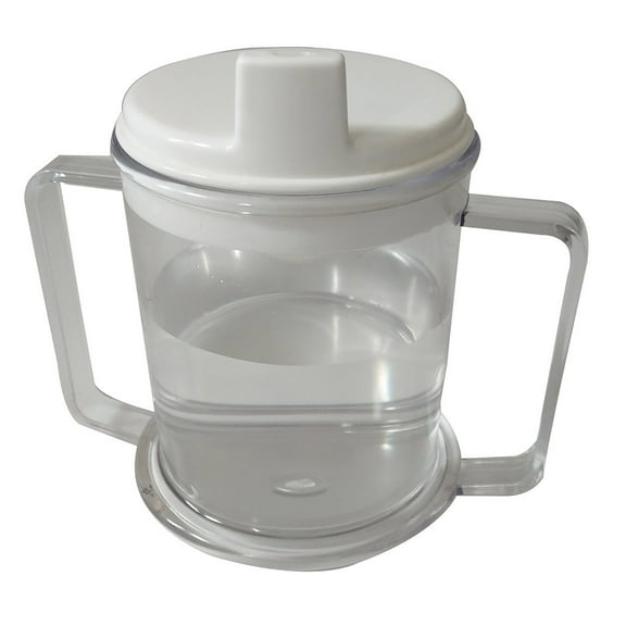 New Adult Drinking Cup, 300ml Non Spill Cups, Dishwasher Safe Non-BPA Plastic Two Handled Cup, for Elderly, Adults, Disability People by RUIQPGRT