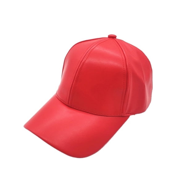 New Adult Solid Faux Leather Hat Male Sports Baseball Cap Women Trucker Hats ,Fashion