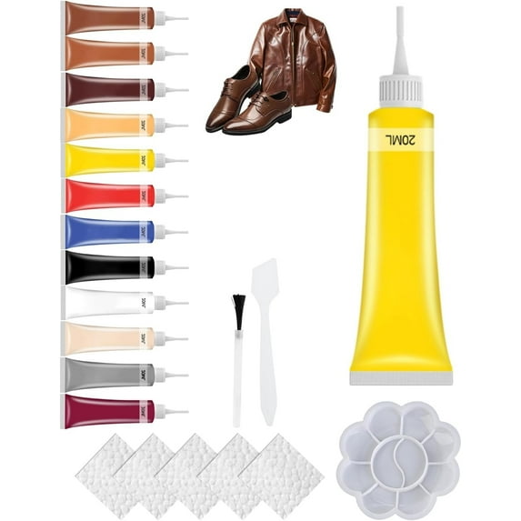 New Advanced Leather Repair Gel, 2025 Upgrade Leather Repair Kit for Car Seat Vinyl Repair Kit, Professional Leather Repair Coloured Cream Gel, Multifunctional Couch and Jacket Repair Kit