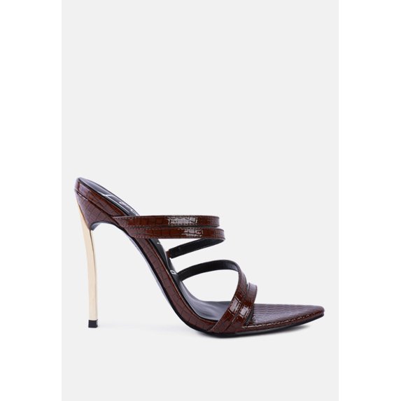 New Affair Croc Strappy High Heel Sandals