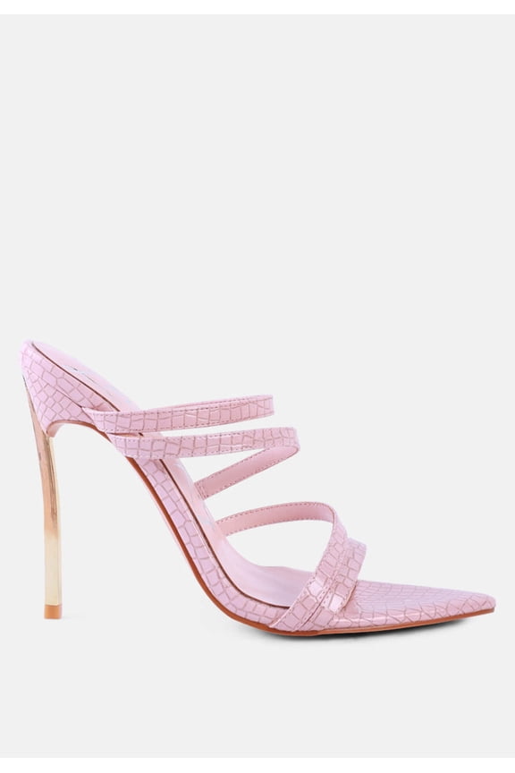 New Affair Croc Strappy High Heel Sandals