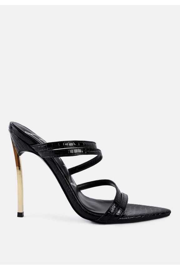 New Affair Croc Strappy High Heel Sandals