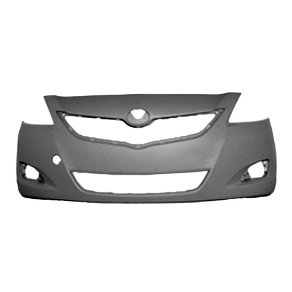 New Aftermarket  CAPA Unpainted Front Bumper Cover Replaces 5211952934 For Sedan Models fits 2007-2012 Toyota Yaris Base Sedan 4-Door