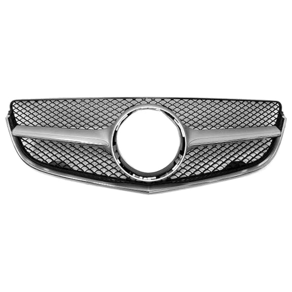 New Aftermarket Chrome And Black Front Grille 20788031839982 One Piece fits 2014 Mercedes-Benz E350