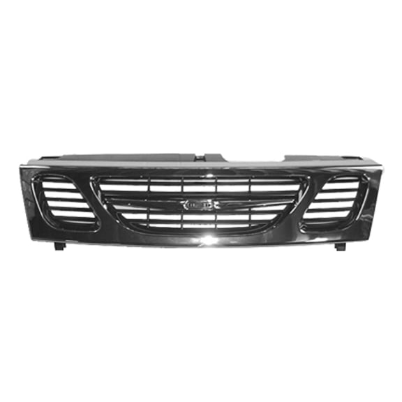 New Aftermarket  Chrome And Black Front Grille 32017866 One Piece fits 1999-2003 Saab 9-3