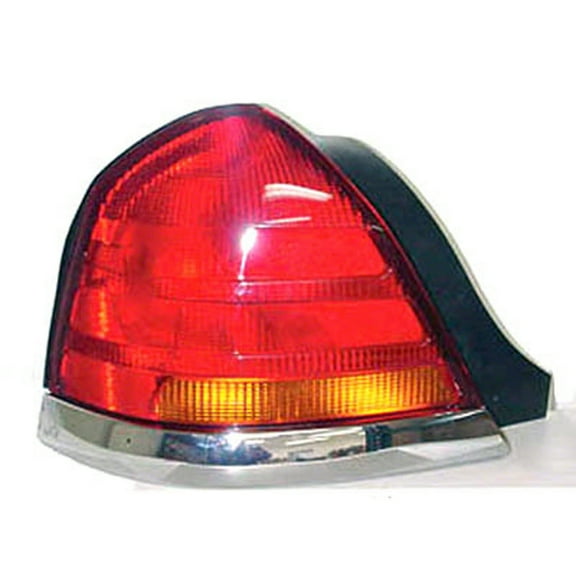 New Aftermarket Driver Side Left Amber and Red Tail Lamp Lens and Housing fits 1998-2004 Ford Crown Victoria