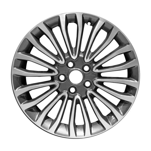New Aftermarket Machined and Painted Dark Charcoal Metallic Aluminum Wheel 18 x 8 fits 2017-2018 Ford Fusion