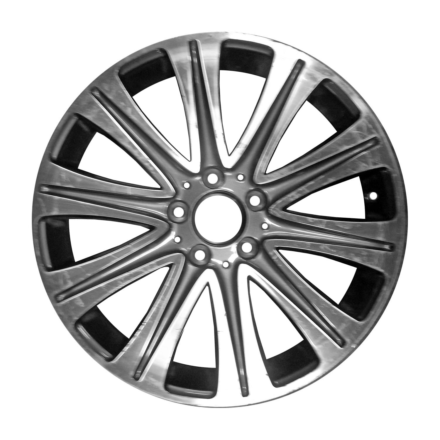 New Aftermarket Machined and Painted Medium Silver Aluminum Wheel 18 x ...