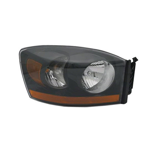 New Aftermarket  Passenger Right Amber Head Lamp Lens / Housing / Black Bezel 55372814AB fits 2006 Dodge Ram 1500