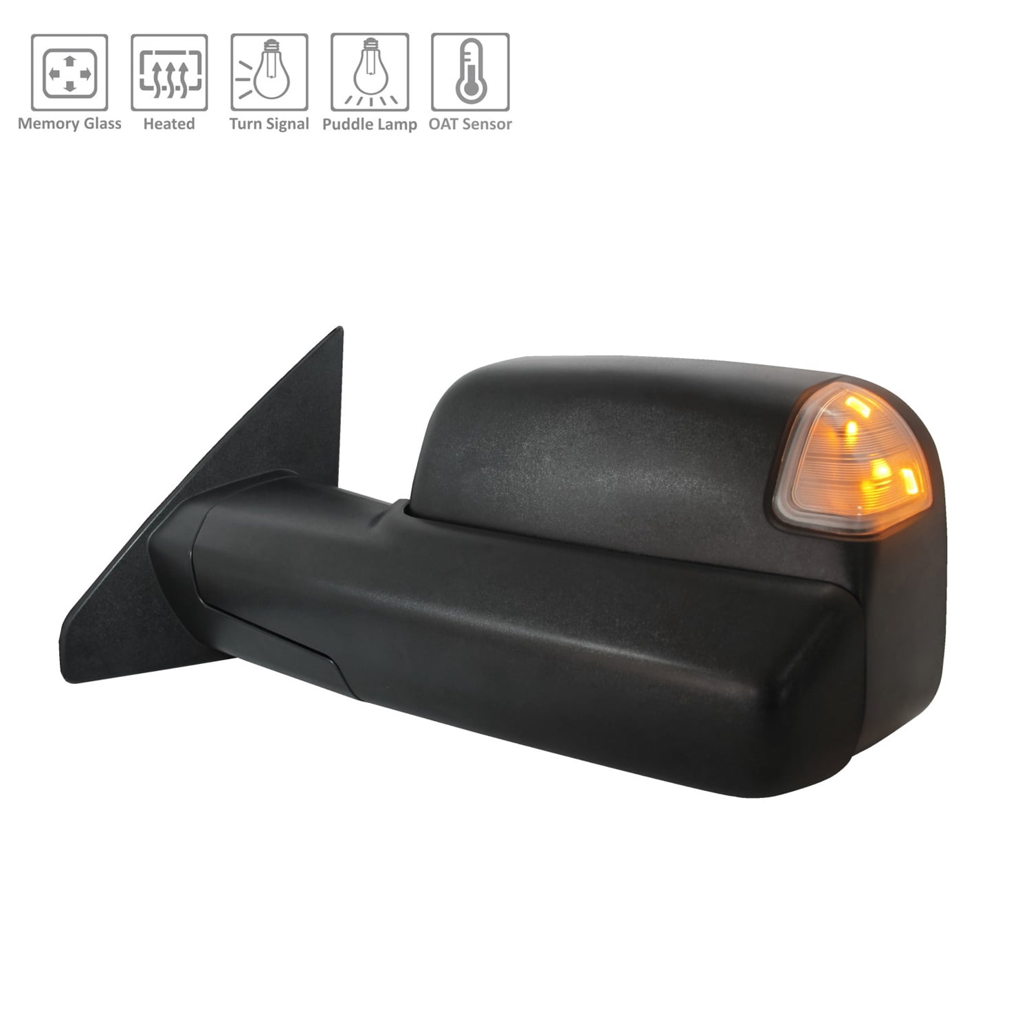 New Aftermarket  Premium Fit Black Driver Side Door Mirror 68507307AA fits 2019-2024 Ram 1500