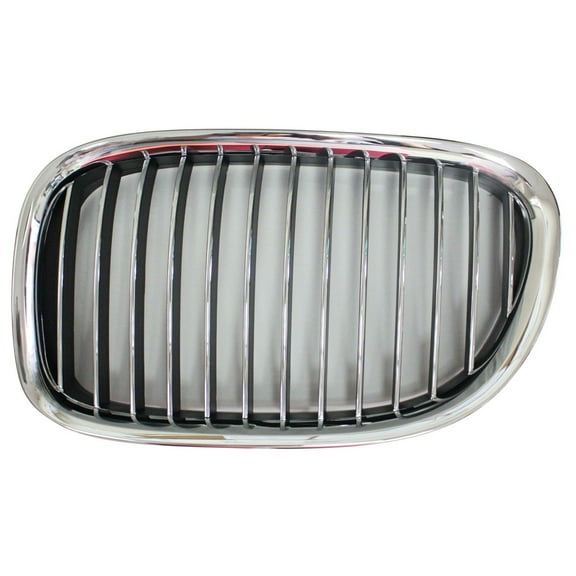 New Aftermarket Chrome And Black Driver Side Grille Replaces 51117184151 One Piece fits 2009-2015 BMW 750i
